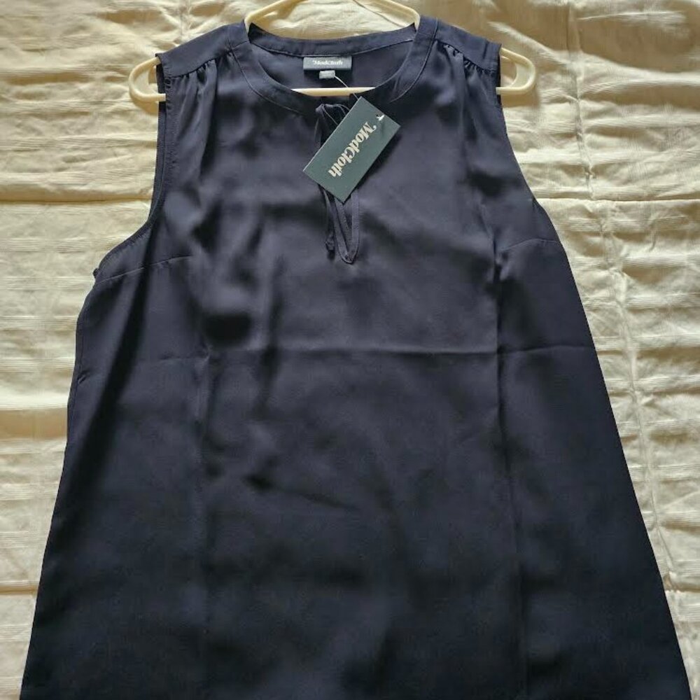 Modcloth Womens Navy Blue Sleeveless Blouse BRAND NEW WITH TAGS!
